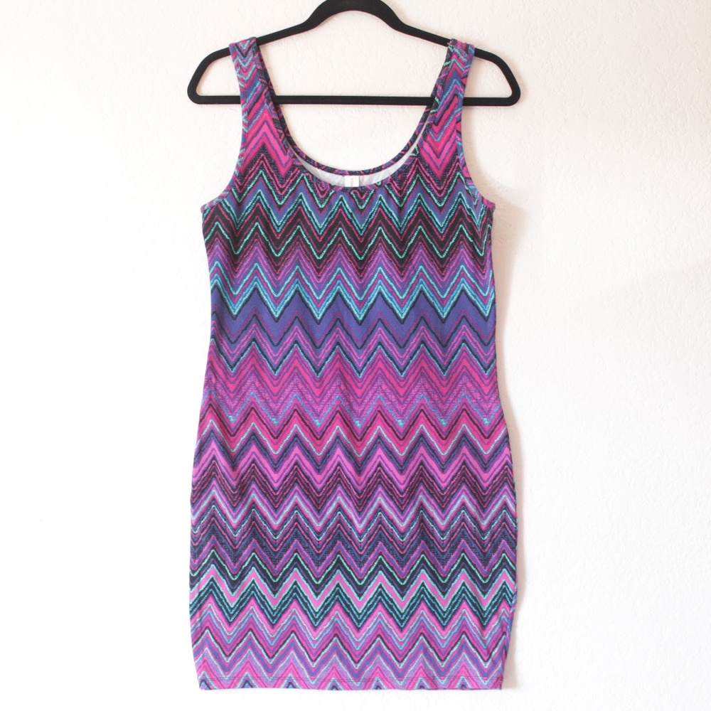 Purple Pink Black Sleeveless Dress